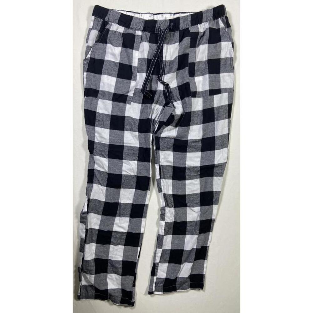 Joyspun Women's Black And White Soft Flannel Sleep Pants Size Large L